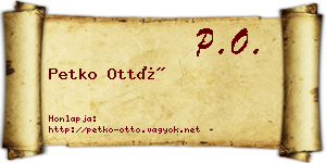 Petko Ottó névjegykártya