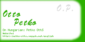 otto petko business card