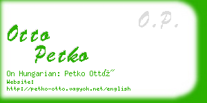 otto petko business card